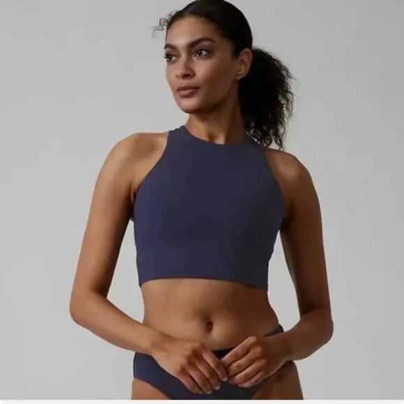Athleta Other - Athleta Conscious Crop Bikini Top A-C Size XS Blue NWT
